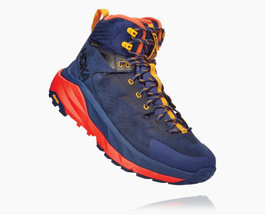 Hoka Australia One One Kaha GORE-TEX - Mens Hiking Boots Blue/Red - HGNPK-0715